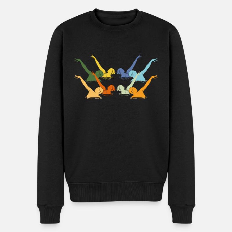 Vintage Synchronized Swimming Artistic Swimming - Männer Premium Bio Pullover - Schwarz