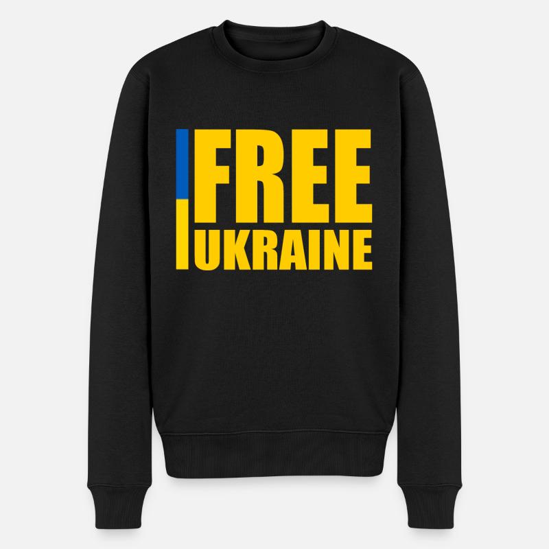 Free ukraine - Pull Premium bio Homme - noir