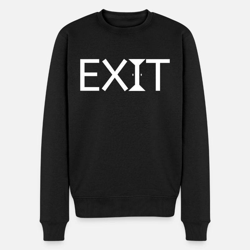 Exit - Männer Premium Bio Pullover - Schwarz