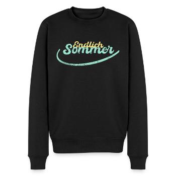 Endlich Sommer summer strand urlaub geschenk - Männer Premium Bio Pullover - Schwarz - Vorne - Nico (187cm)