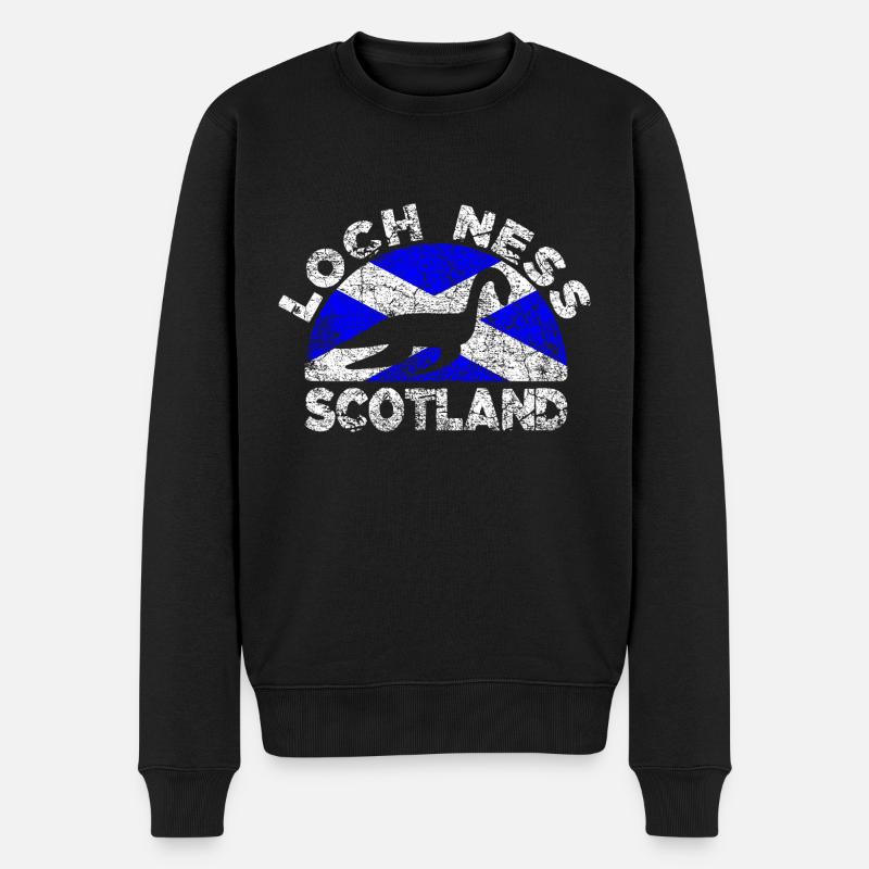 Grunge Nessie Loch Ness Écosse Drapeau - Pull Premium bio Homme - noir