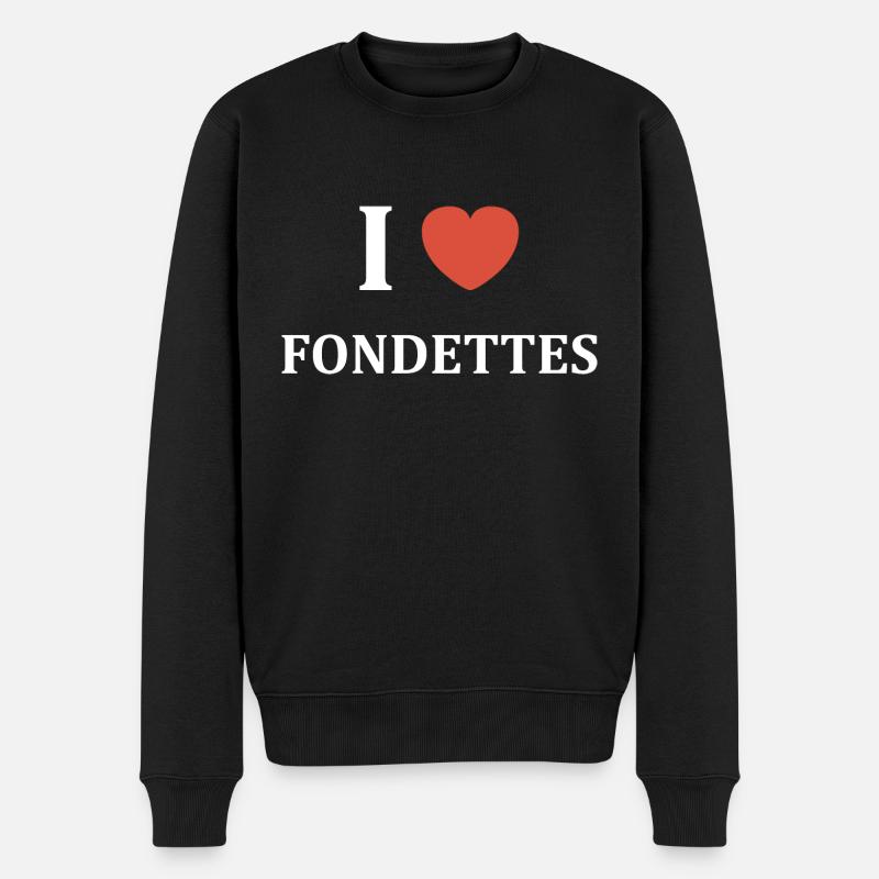 i love Fondettes - Pull Premium bio Homme - noir