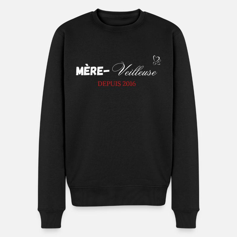 Mère veilleuse depuis 2016 - Pull Premium bio Homme - noir