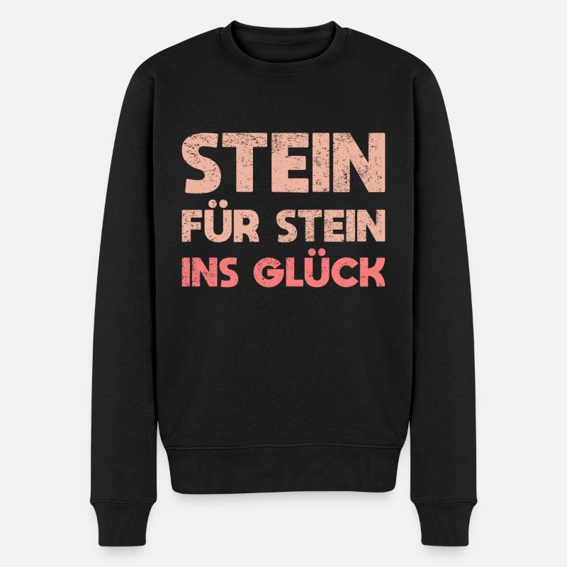 Stein Für Stein Ins Glück - Männer Premium Bio Pullover - Schwarz