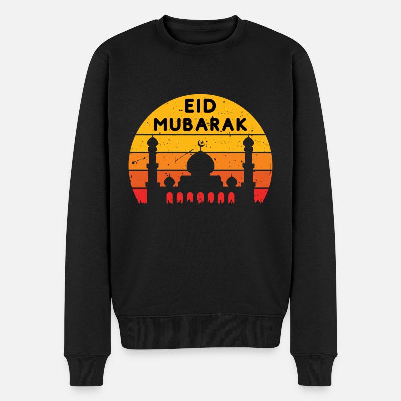 Ramadan Eid Mubarak Sunset - Männer Premium Bio Pullover - Schwarz