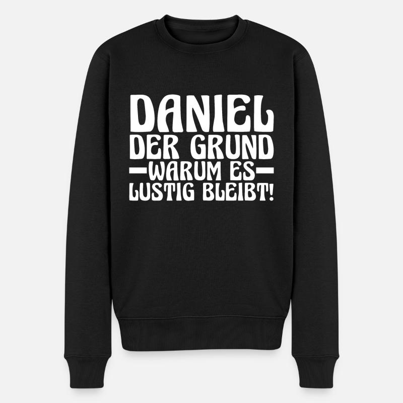 First name Daniel - Men's Premium Organic Jumper - black