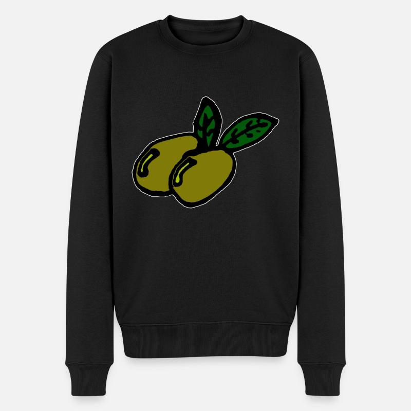 Zwei Oliven - Männer Premium Bio Pullover - Schwarz
