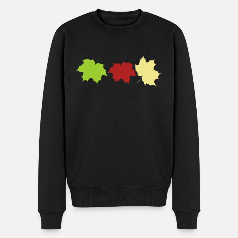 feuilles d’automne - Pull Premium bio Homme - noir