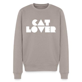 Amoureux des chats - Pull Premium bio Homme - taupe - Devant - Nico (187cm)