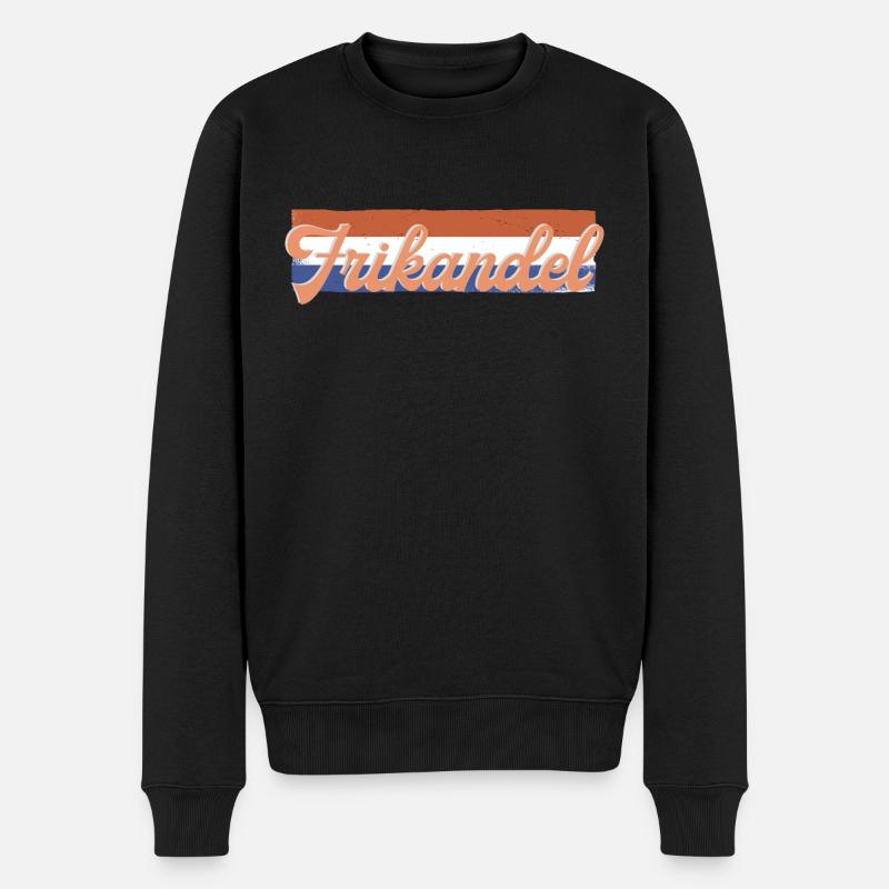 Frikandel ist flämisch niederländisch - Männer Premium Bio Pullover - Schwarz