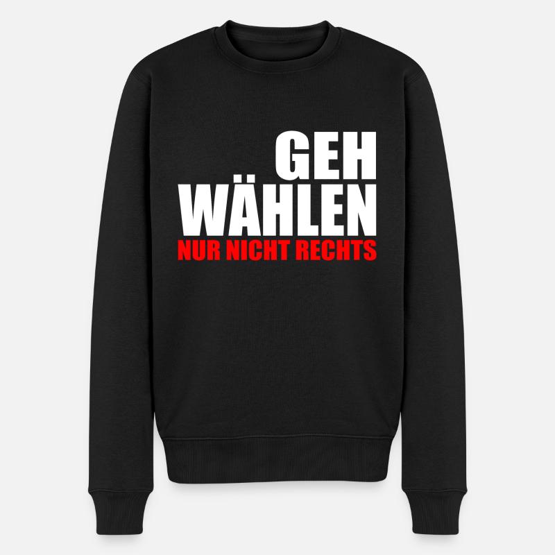 Geh wählen - Männer Premium Bio Pullover - Schwarz