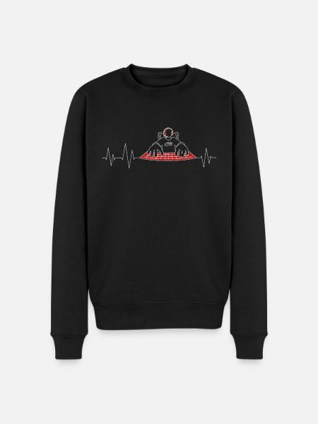 Online Computer Player Heartbeat Online Gaming - Økologisk premium-sweatshirt til mænd - sort