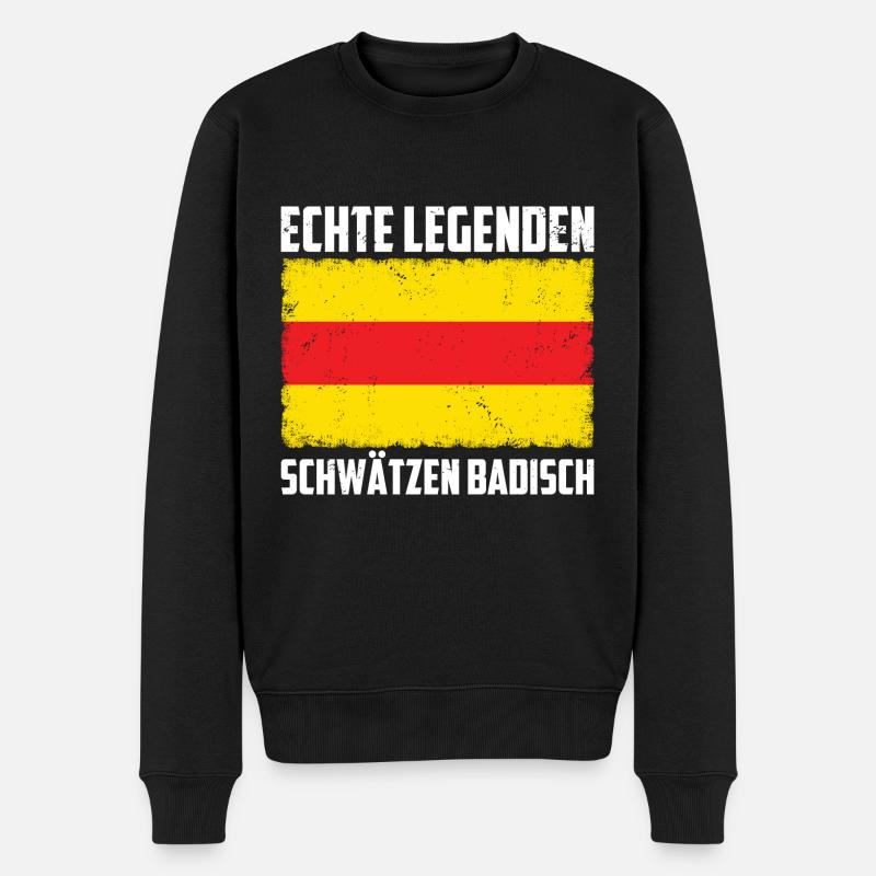 Echte Legenden Schwätzen Badisch - Geschenkideen - Männer Premium Bio Pullover - Schwarz