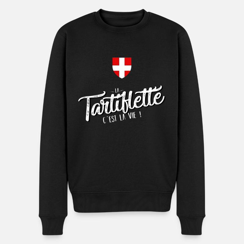 La tartiflette c'est la vie blanc savoie - Pull Premium bio Homme - noir