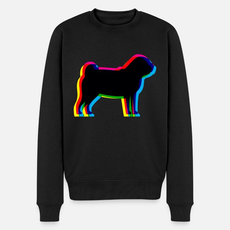 CMYK Mops - Männer Premium Bio Pullover - Schwarz