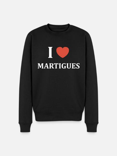i love martigues - Pull Premium bio Homme - noir