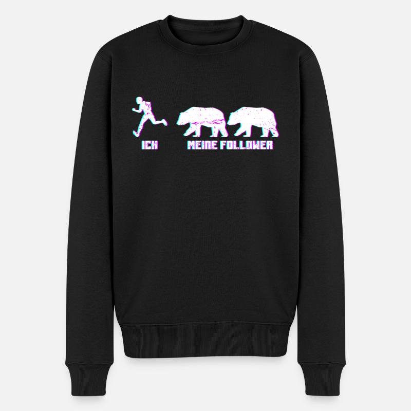 Ich meine Follower - Bären Bär Bärenjagdt - Männer Premium Bio Pullover - Schwarz
