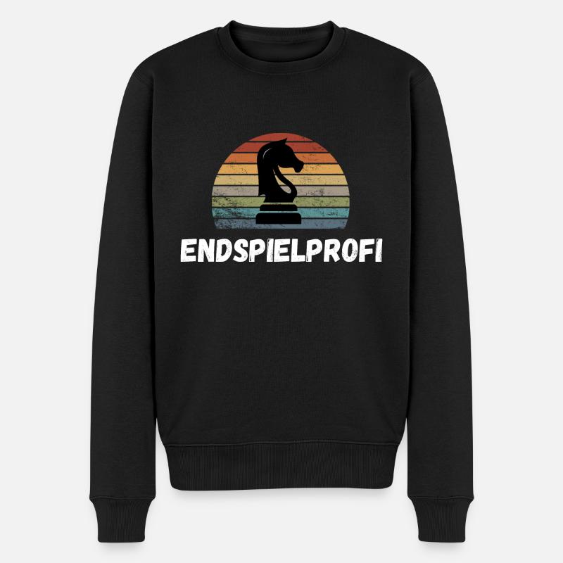 Schach Geschenk Schachspieler Queens Gambit - Männer Premium Bio Pullover - Schwarz