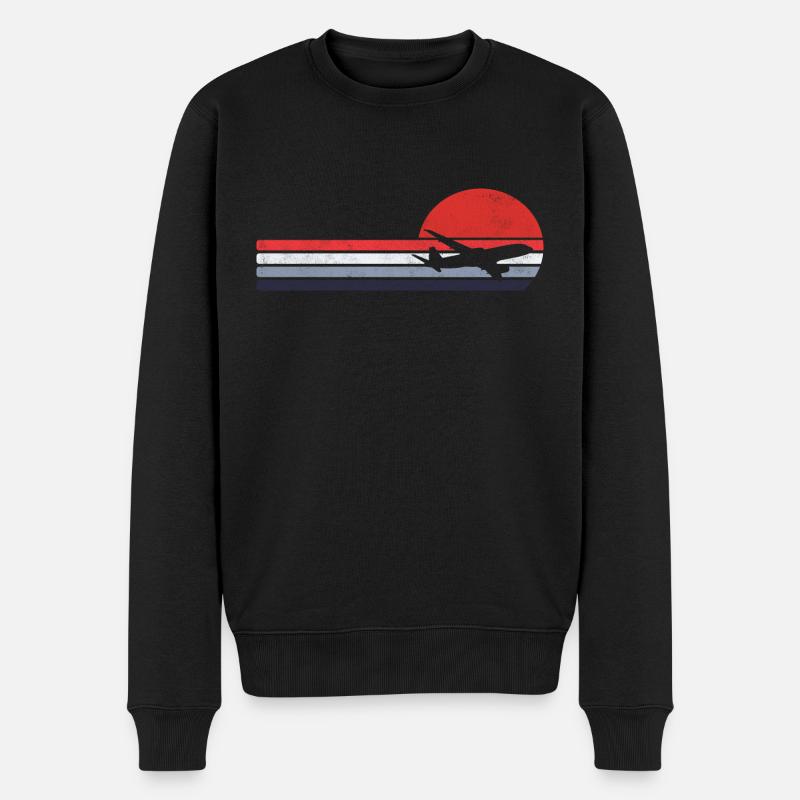 Pilot Airplane Retro Gift - Pull Premium bio Homme - noir