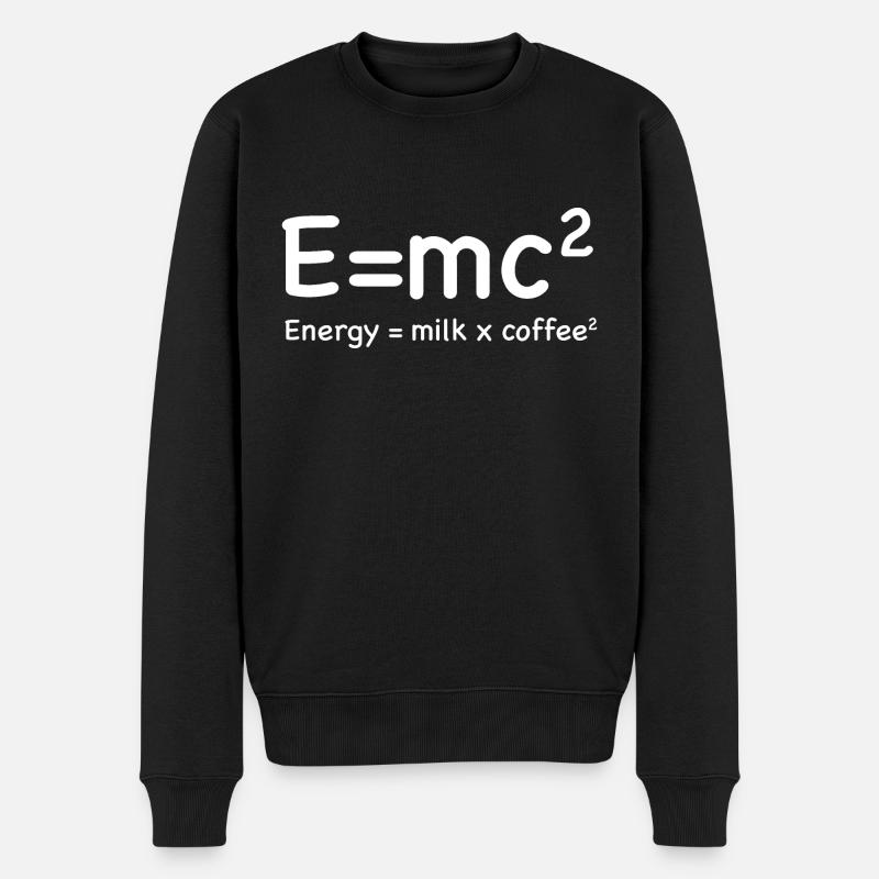 e=mc² - Energy = Milk x Coffee² - Männer Premium Bio Pullover - Schwarz