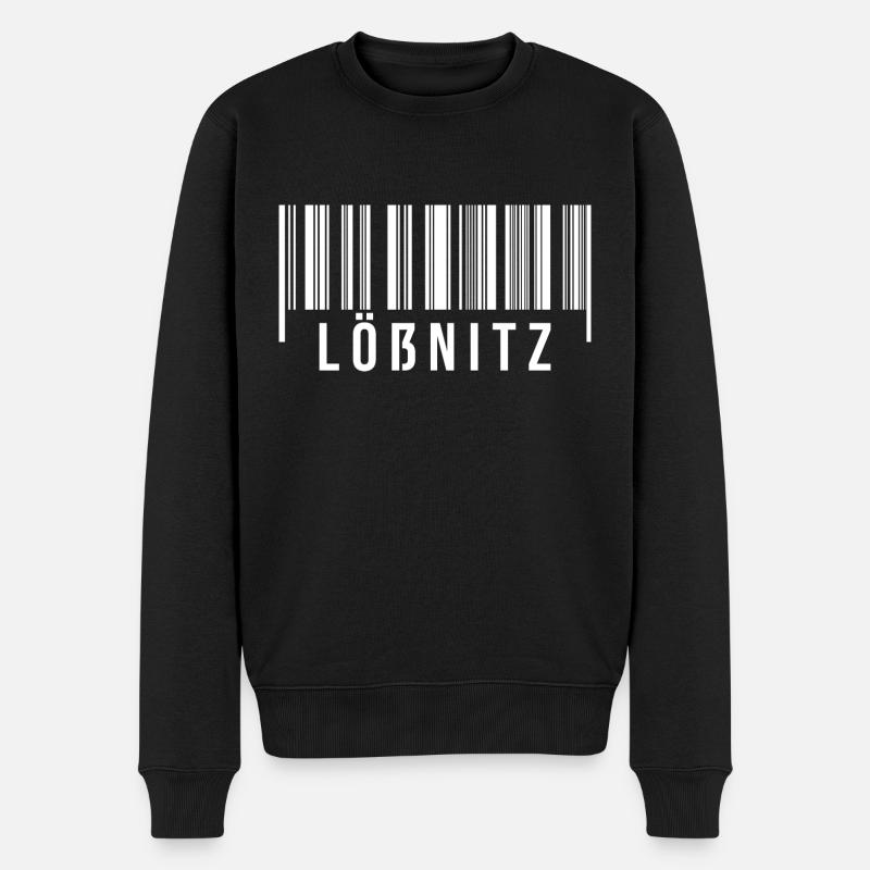 Erzgebirge Strichcode Lößnitz - Männer Premium Bio Pullover - Schwarz