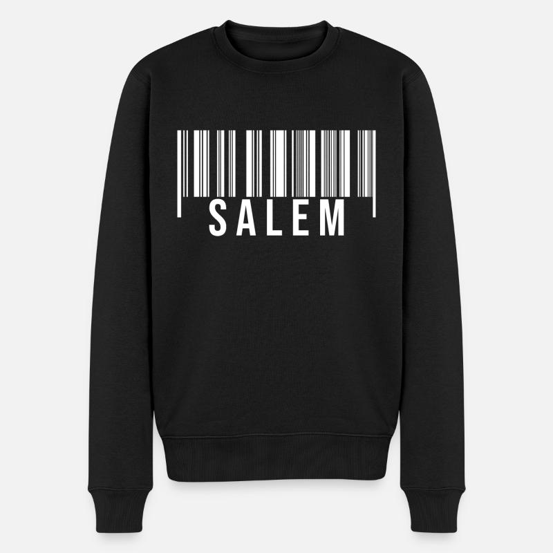 Schwabe Strichcode Salem - Männer Premium Bio Pullover - Schwarz