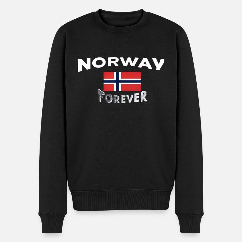 Flagge Norwegen Norwegen für immer - Männer Premium Bio Pullover - Schwarz