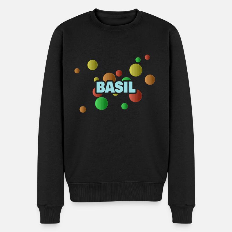 Geschenk für Basil - Männer Premium Bio Pullover - Schwarz
