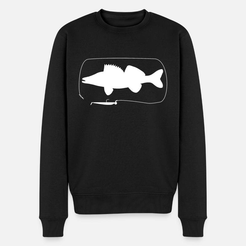 Sandre avec leurre souple - Pull Premium bio Homme - noir