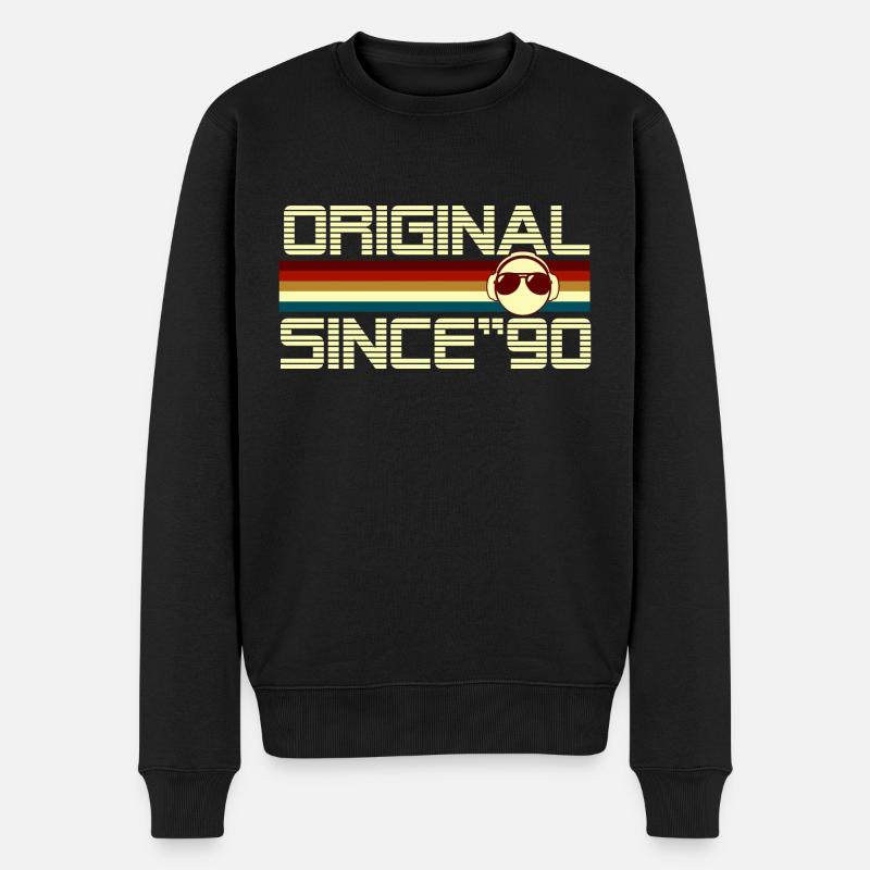 Seit 90 - Männer Premium Bio Pullover - Schwarz