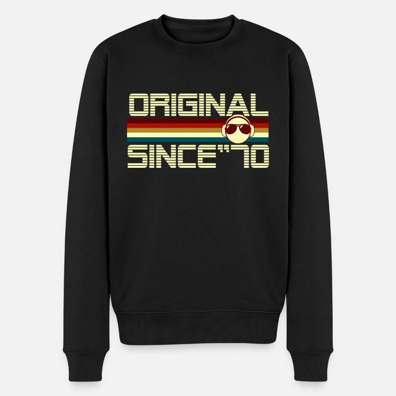 Seit 70 - Männer Premium Bio Pullover - Schwarz