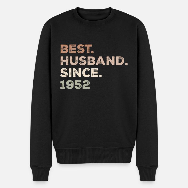 Bester Ehemann seit 1952 Jubiläumsgeschenk - Männer Premium Bio Pullover - Schwarz