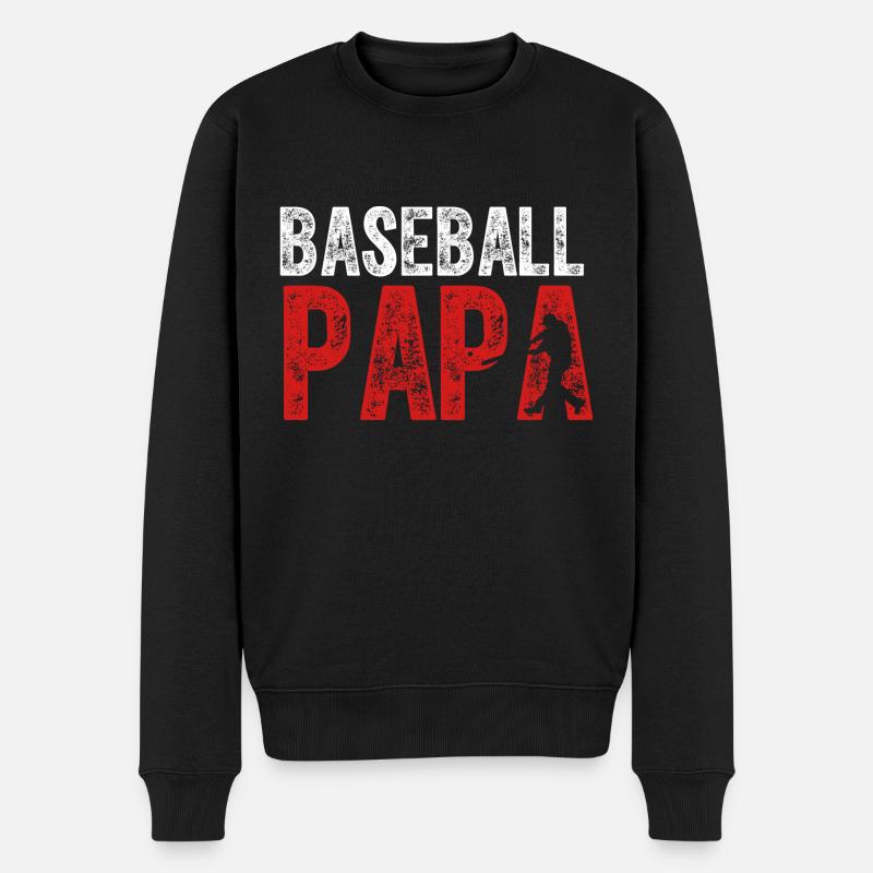 Baseball Papa Grandpa Fans - Männer Premium Bio Pullover - Schwarz