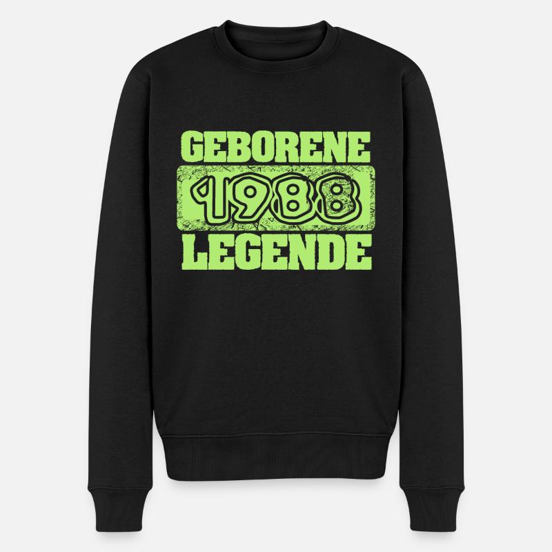 1988 - Männer Premium Bio Pullover - Schwarz