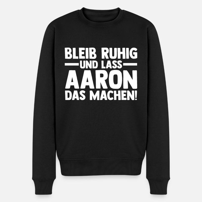 Prénom Aaron - Pull Premium bio Homme - noir