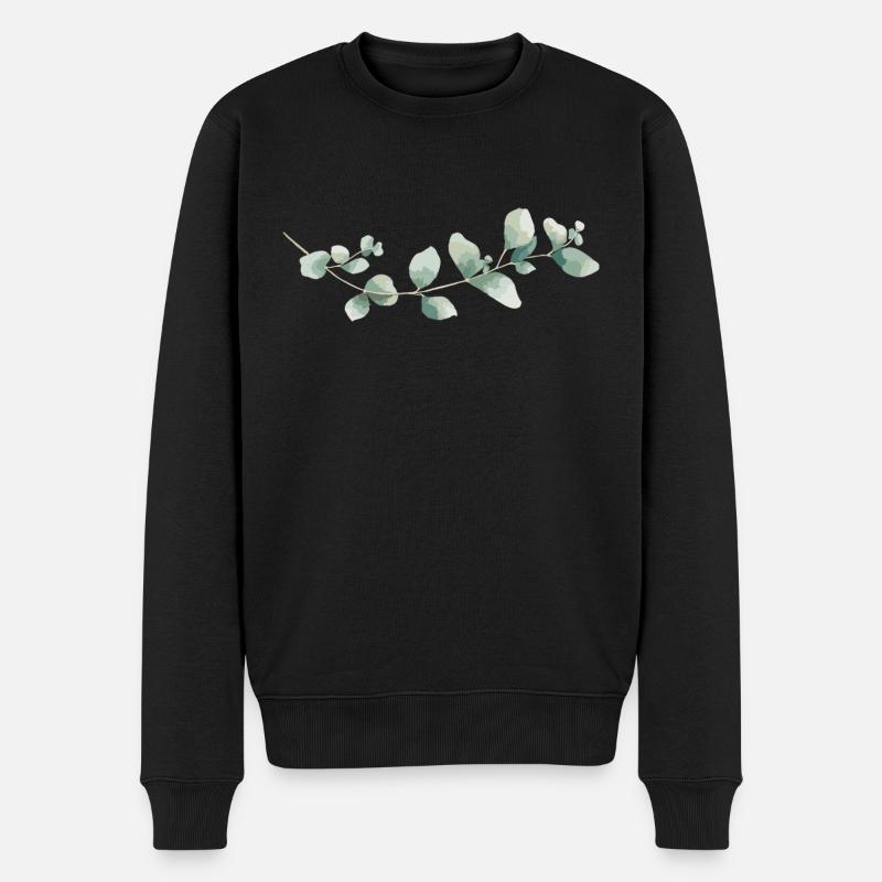 Eukalyptus - Männer Premium Bio Pullover - Schwarz