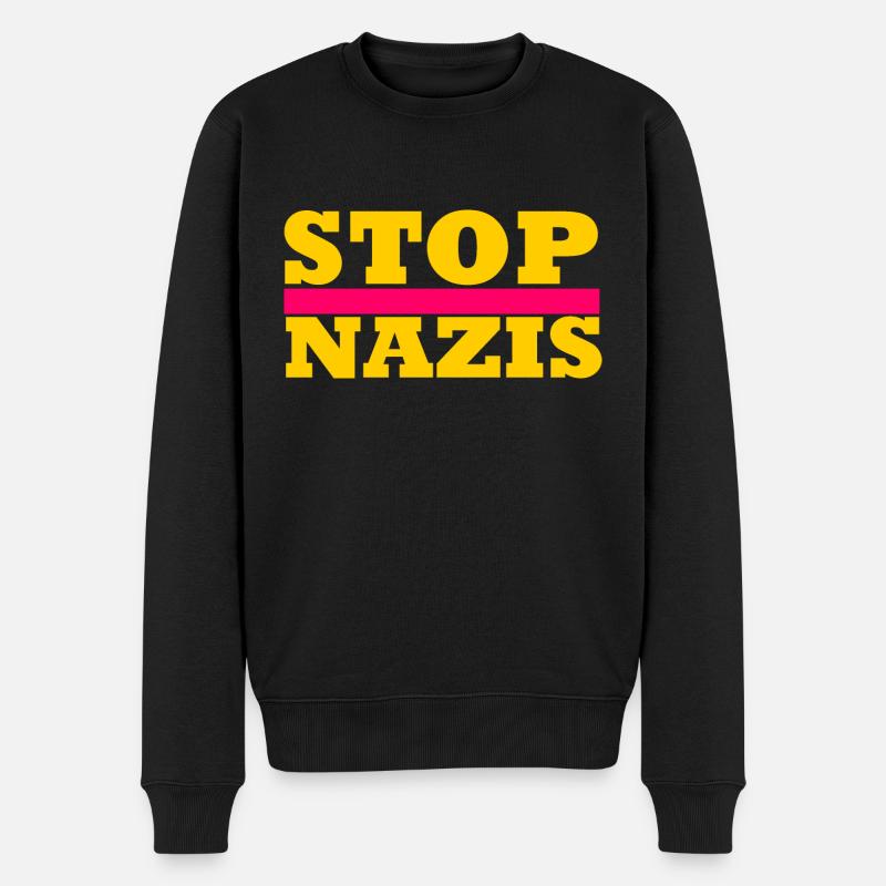 Arrêtez les nazis - Pull Premium bio Homme - noir