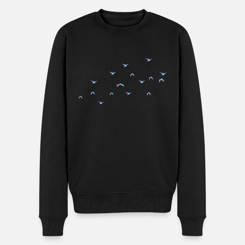 Vogel Flug Süden Geschenkidee - Männer Premium Bio Pullover - Schwarz