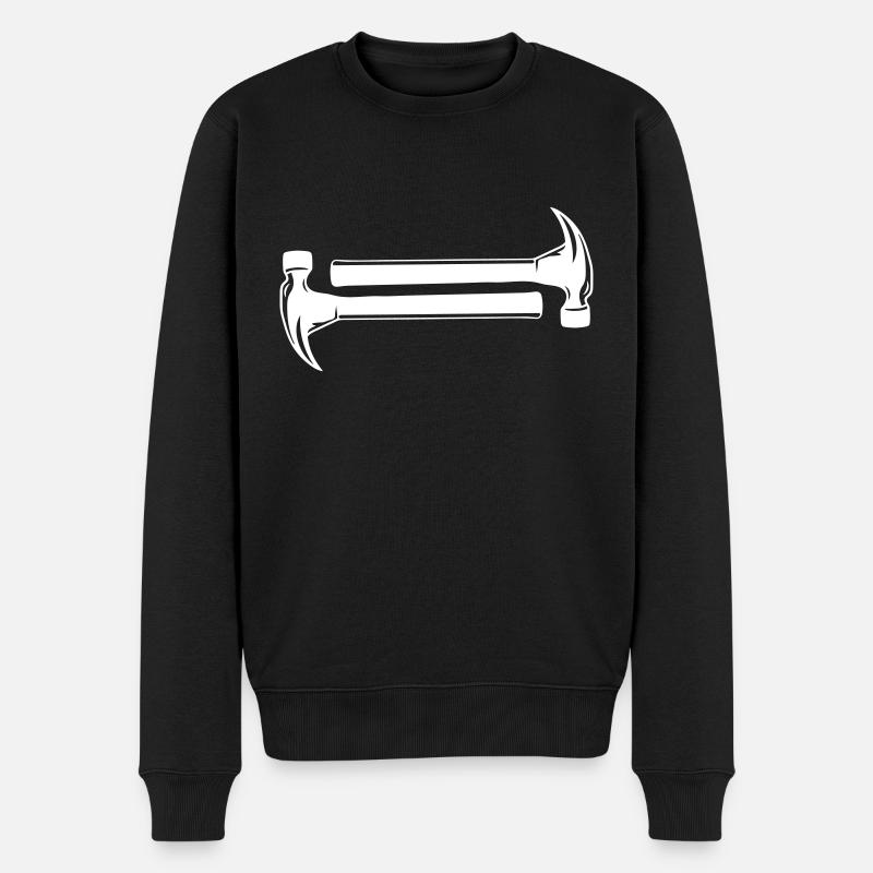 werkzeug hammer symbol - Männer Premium Bio Pullover - Schwarz