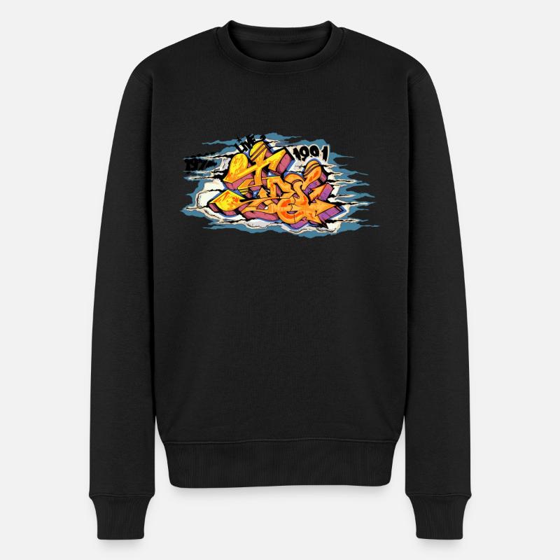 Skittlez Styles Drop 4 Graffiti Ghetto MC hiphop - Männer Premium Bio Pullover - Schwarz