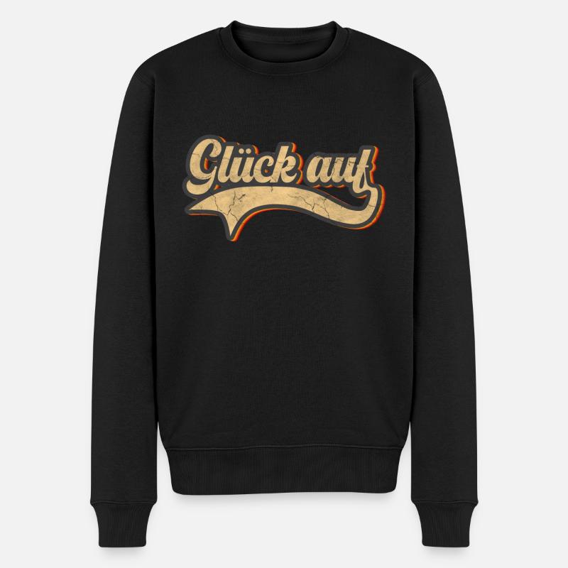 Glück auf - Männer Premium Bio Pullover - Schwarz