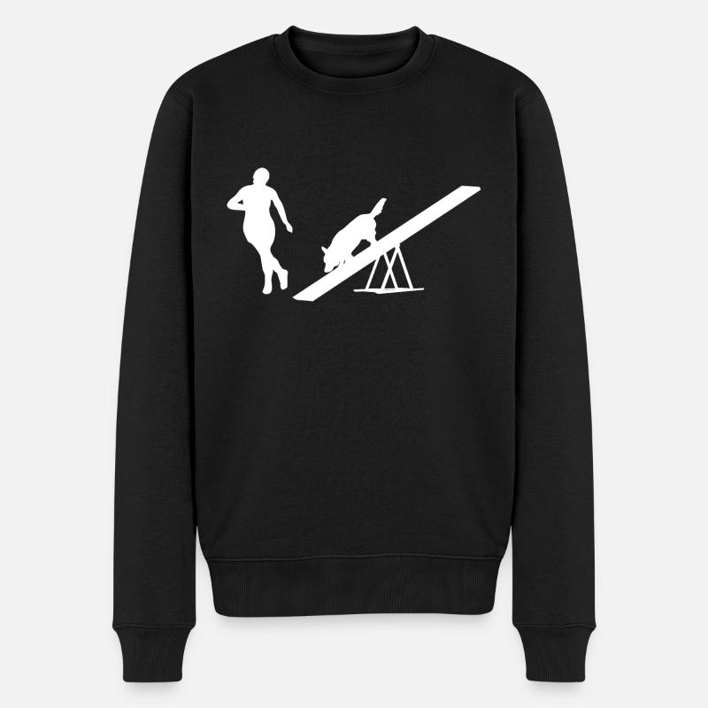 Agility Hundesport - Männer Premium Bio Pullover - Schwarz