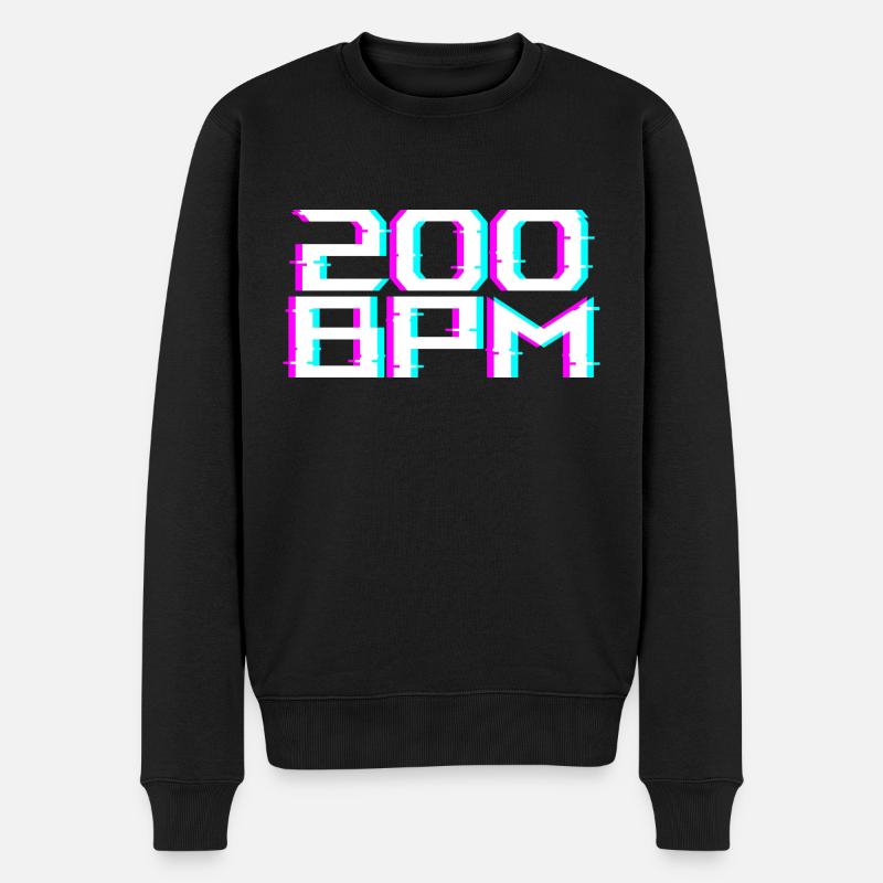 Uptempo 200BPM - Männer Premium Bio Pullover - Schwarz