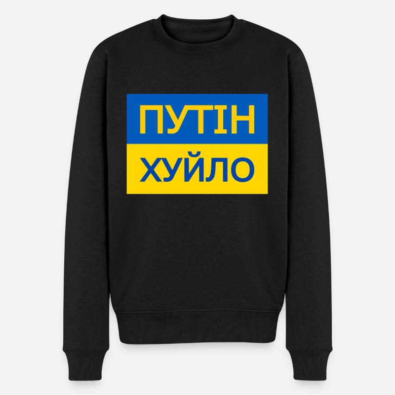 putin khuylo - Männer Premium Bio Pullover - Schwarz