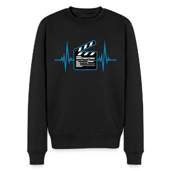 Herzschlag Kino Filmklappe Regie - Männer Premium Bio Pullover - Schwarz - Vorne - Nico (187cm)