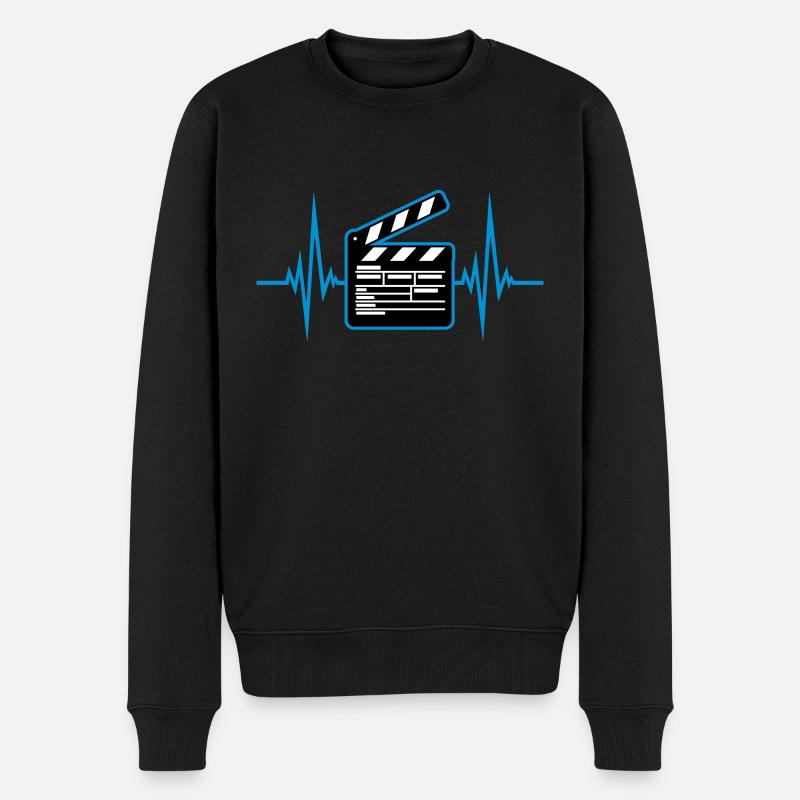 Herzschlag Kino Filmklappe Regie - Männer Premium Bio Pullover - Schwarz