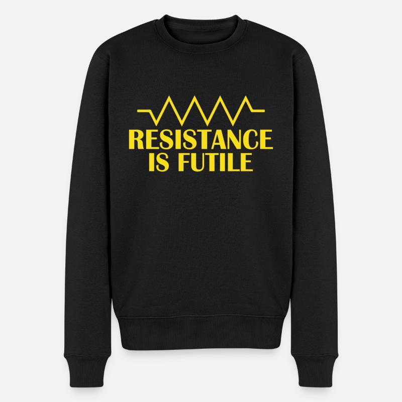 Resistance is futile Amateur Radio Operator - Männer Premium Bio Pullover - Schwarz