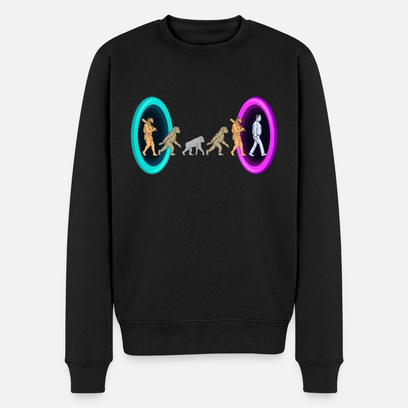 Evolution through portals - Men's Premium Organic Jumper - black
