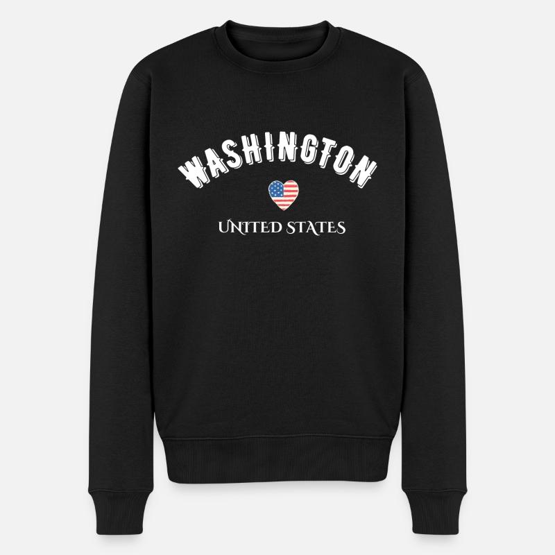 Washington Vereinigte Staaten - Männer Premium Bio Pullover - Schwarz