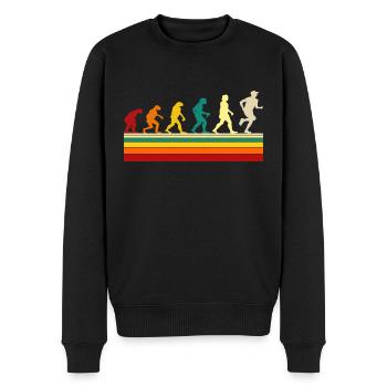 Jogger Jogging Marathon Läufer Evolution Lustiges - Männer Premium Bio Pullover - Schwarz - Vorne - Nico (187cm)